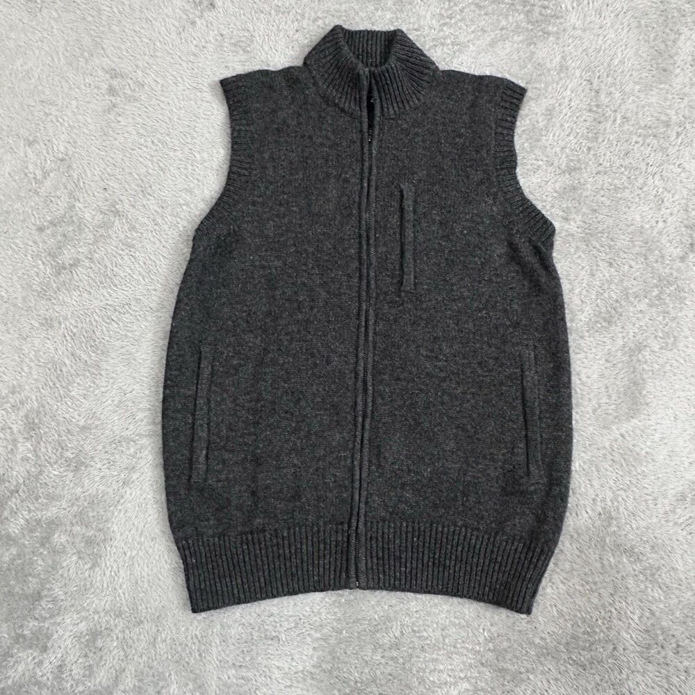 Overland Lincoln Heavy Italian Wool Yak Blend Vest Men’s M Grey Zipper Pocket